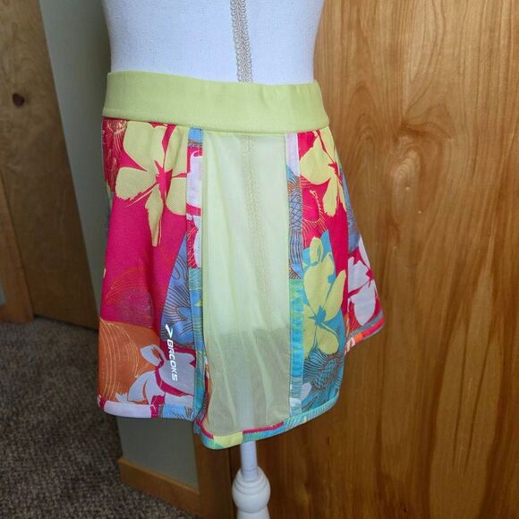 Brooks green and yellow floral mini skirt - Picture 3 of 4
